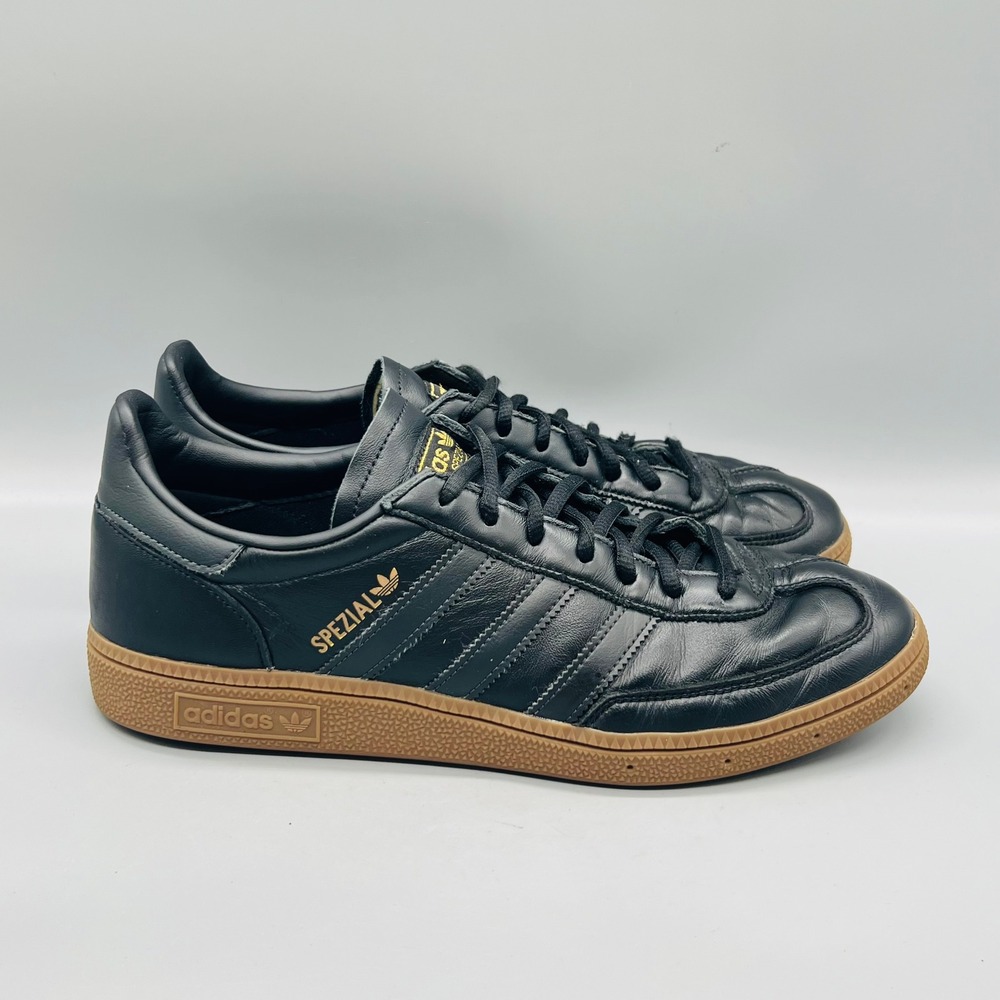 Adidas Originals Shoes Mens 10.5 Black Leather Spezial Gum Sole Low Top Sneakers